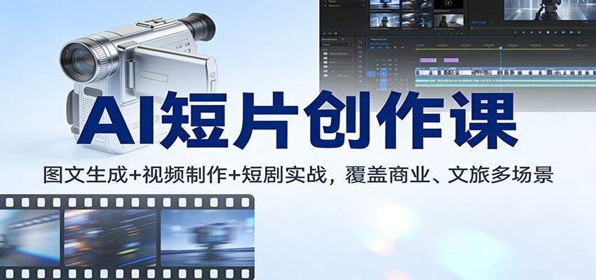 AI短片创作课：图文生成+ 视频制作+短剧实战，覆盖商业、 文旅多场景-资源宝库