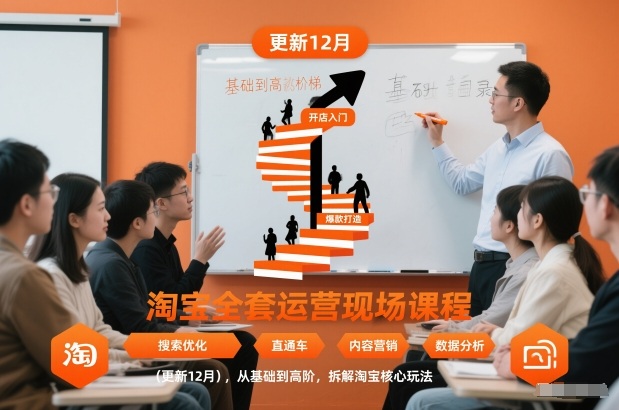 淘宝全套运营现场课程(更新26年1月),从基础到高阶,拆解淘宝核心玩法