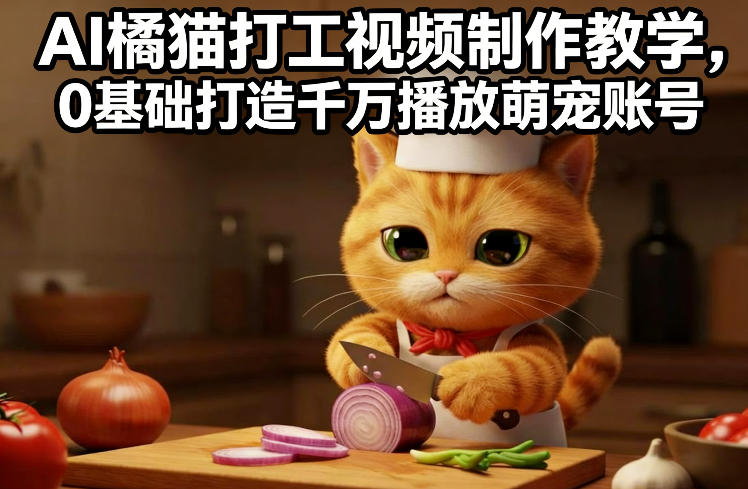 AI橘猫打工视频制作教学，流量狂飙，0基础打造千万播放萌宠账号-资源宝库