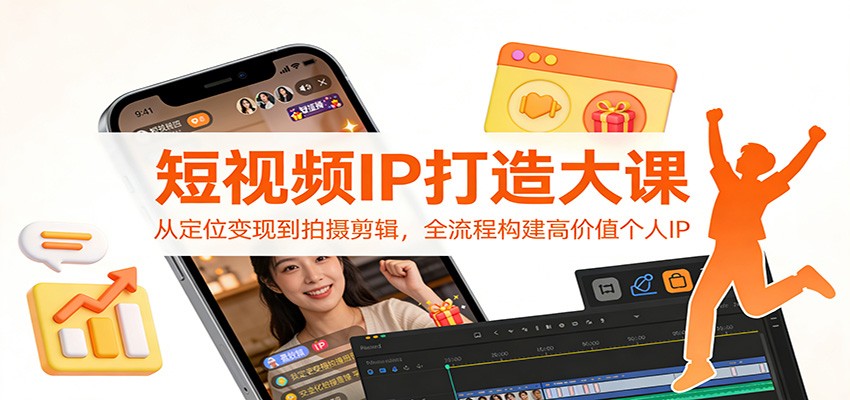 短视频IP打造大课：从定位变现到拍摄剪辑，全流程构建高价值个人IP-资源宝库