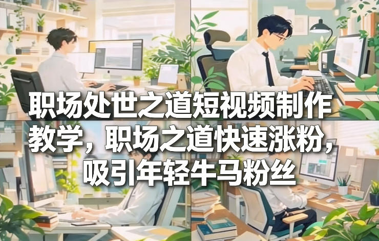 职场处世之道短视频制作教学，职场之道快速涨粉，吸引年轻牛马粉丝-资源宝库