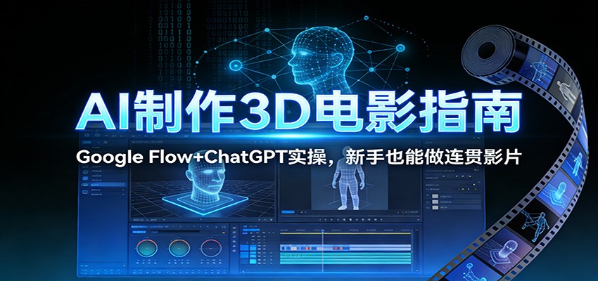 AI制作3D电影指南：Google Flow+ChatGPT实操，新手也能做连贯影片-资源宝库