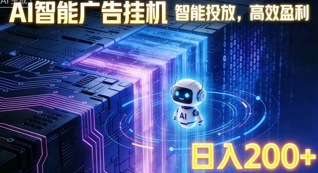 ai智能广告挂机项目,合规挂载广告即可赚取收益,单日收益可达400~500+-资源宝库