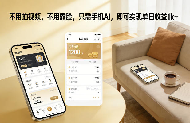 不用拍视频，不用露脸，只需手机AI，即可实现单日收益1k+【揭秘】-资源宝库