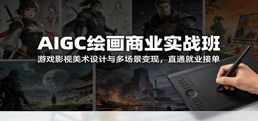 AIGC绘画商业实战班：游戏影视美术设计与多场景变现，直通就业接单-资源宝库