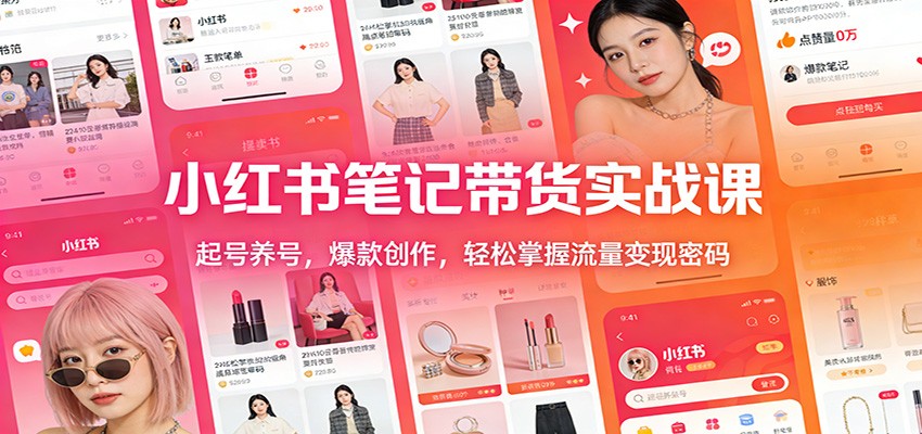 小红书笔记带货实战课：起号养号，爆款创作，轻松掌握流量变现密码-资源宝库