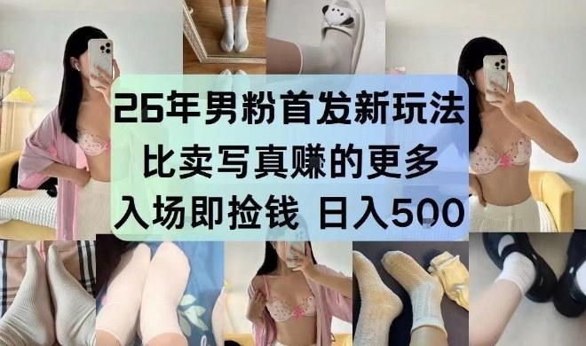 26年男粉首发最新3.0玩法，独此一家，比卖写真賺的更多，入场即捡钱，日入5张【揭秘】-资源宝库
