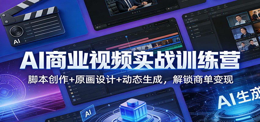 AI商业视频实战训练营：脚本创作+原画设计+动态生成，解锁商单变现-资源宝库