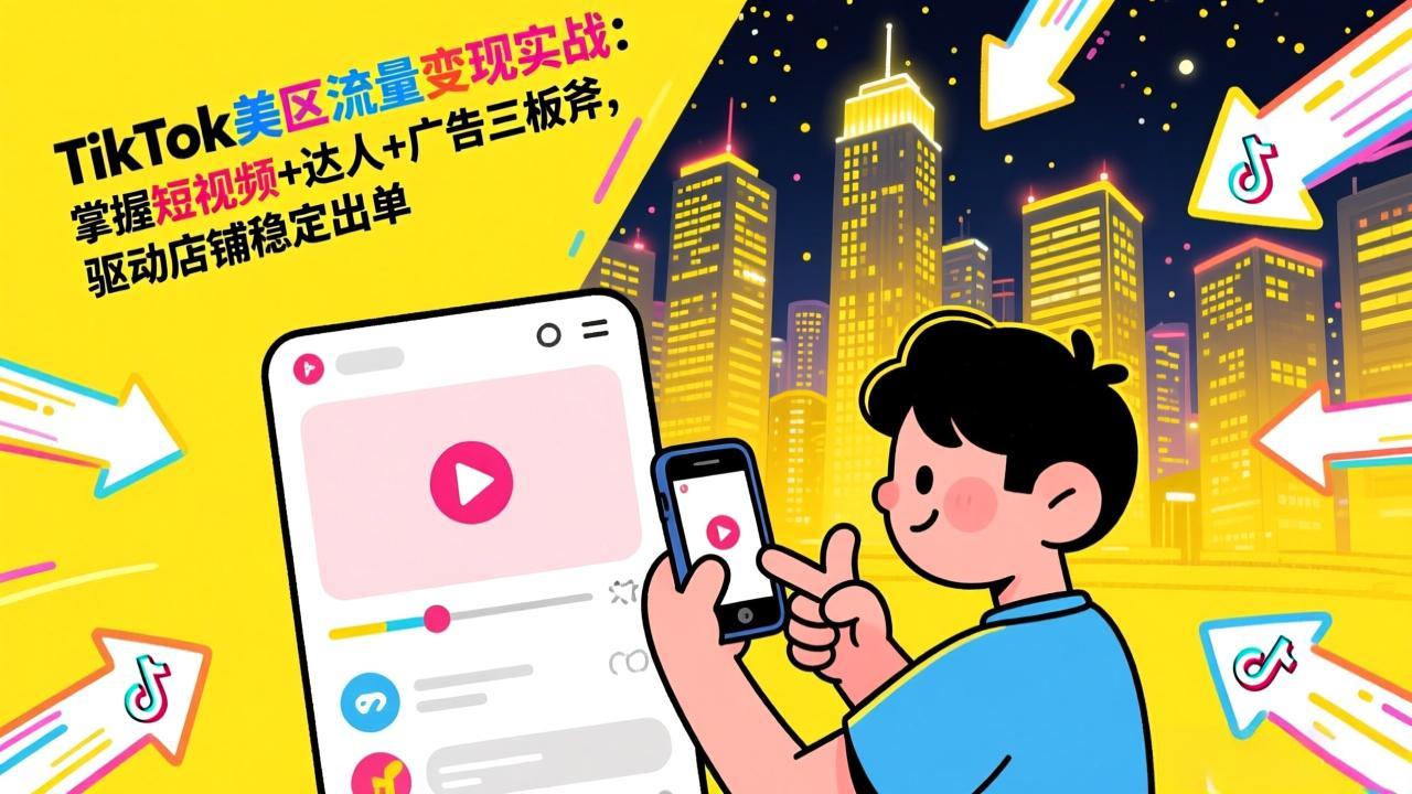 TikTok美区流量变现实战：掌握短视频+达人+广告三板斧，驱动店铺稳定出单-资源宝库