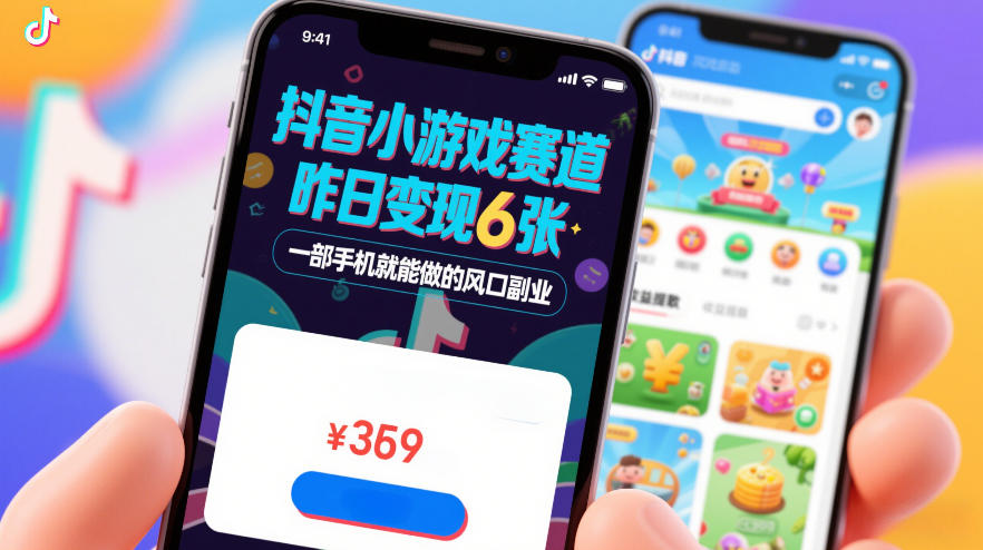抖音小游戏赛道，昨日变现600+，零基础一部手机就能做的风口副业【揭秘】-资源宝库