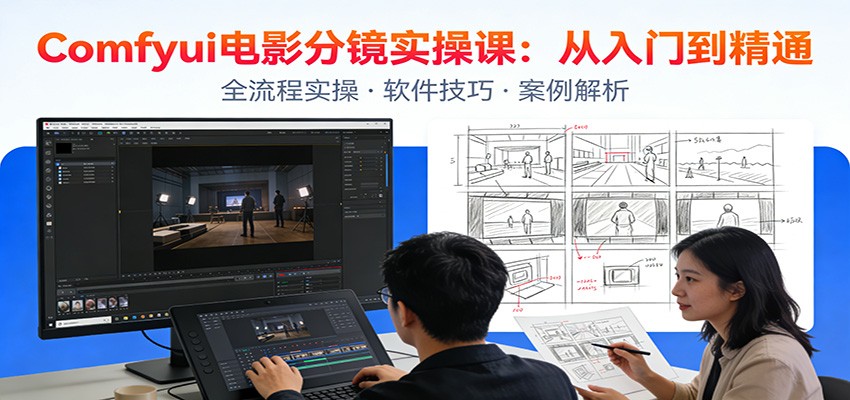 ComfyUI电影分镜实操课：分镜一致性，全流程AI视频制作，零基础也能做专业分镜-资源宝库