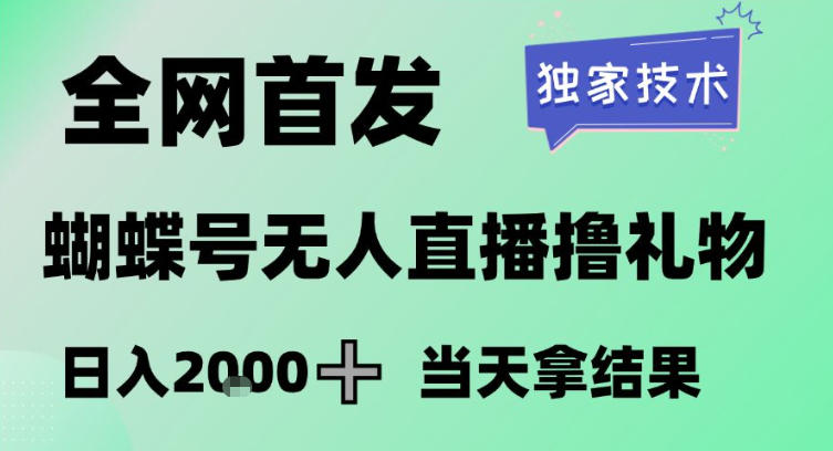 2026最新蝴蝶号无人直播掘金，独家技术，全网首发小白做了一个月收益3W，长期稳定可做【揭秘】-资源宝库