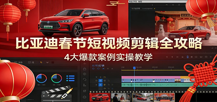 比亚迪春节短视频剪辑全攻略，4大爆款案例实操教学-资源宝库