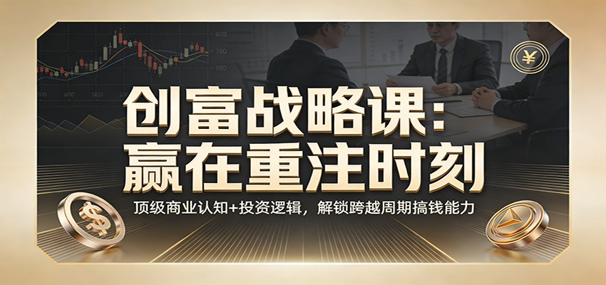 《创富战略课：赢在重注时刻》顶级商业认知+投资逻辑，解锁跨越周期搞钱能力-资源宝库