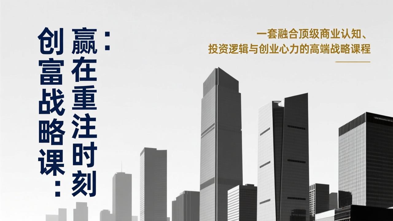 《创富战略课：赢在重注时刻》一套融合顶级商业认知、投资逻辑与创业心力的高端战略课程-资源宝库
