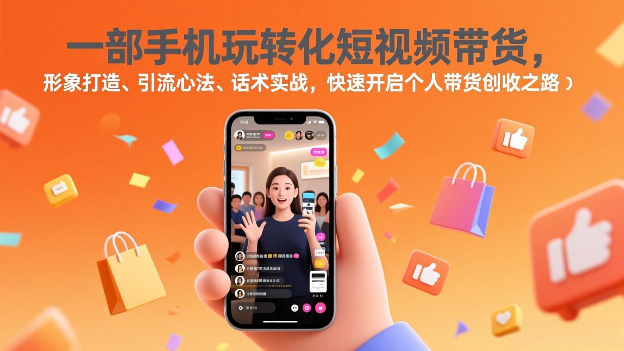 一部手机玩转化短视频带货，形象打造、引流心法、话术实战，快速开启个人带货创收之路-资源宝库