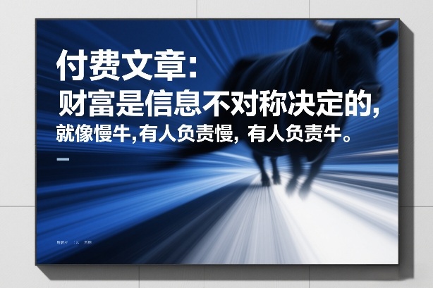 付费文章：财富是信息不对称决定的，就像慢牛，有人负责慢，有人负责牛-资源宝库