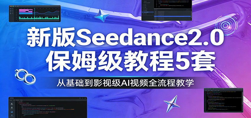 新版Seedance2.0保姆级教程5套：从基础到影视级AI视频全流程教学-资源宝库
