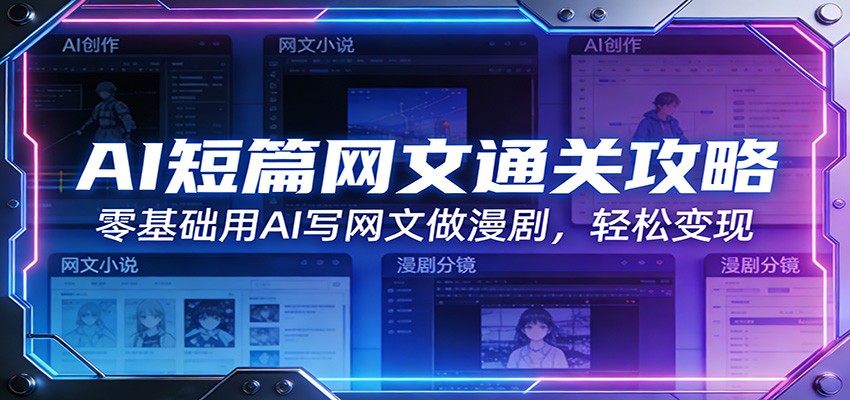AI短篇网文通关攻略：零基础用AI写网文做漫剧，轻松变现-资源宝库