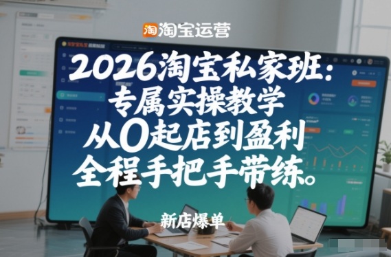 2026淘宝私家班：专属实操教学，从0起店到盈利，全程手把手带练(更新26年3月)-资源宝库
