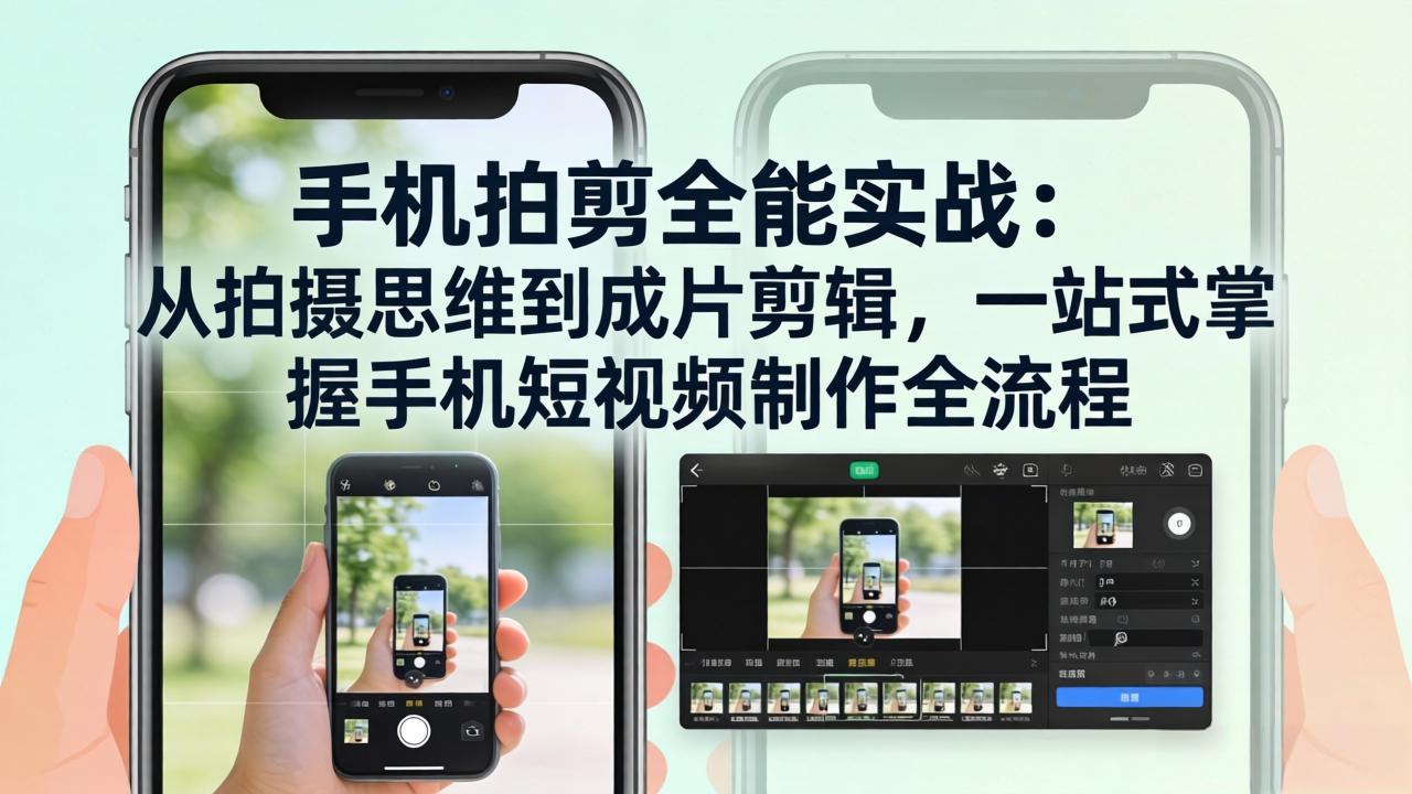 手机拍剪全能实战：从拍摄思维到成片剪辑，一站式掌握手机短视频制作全流程-资源宝库