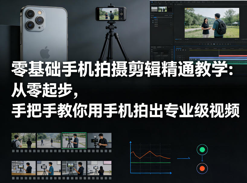 零基础手机拍摄剪辑精通教学：从零起步，手把手教你用手机拍出专业级视频-资源宝库