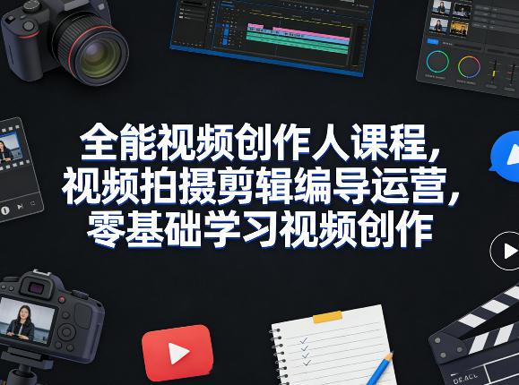 全能视频创作人课程，视频拍摄剪辑编导运营，零基础学习视频创作(更新2026年3月)-资源宝库