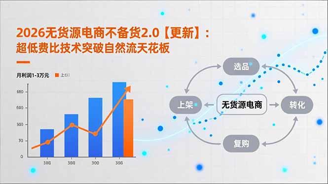 2026无货源电商不备货2.0【更新-3月】：超低费比技术突破自然流天花板，单店月利润1-3万元-资源宝库