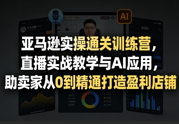 亚马逊实操通关训练营，直播实战教学与AI应用，助卖家从0到精通打造盈利店铺(更新3月23日)-资源宝库
