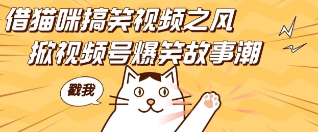 借猫咪搞笑视频之风，掀视频号爆笑故事潮，轻松日入四位数，无门槛快速入门!-资源宝库