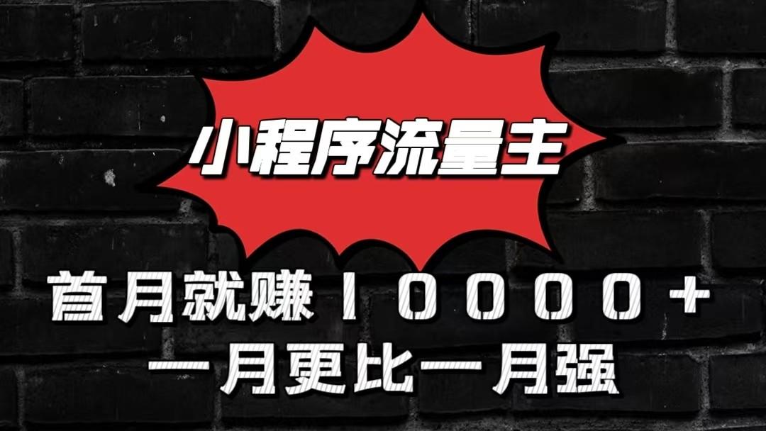 小程序流量主首月就赚10000+,一月更比一月强!小本创业首选-资源宝库