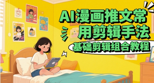 AI漫画推文常用剪辑手法，基础剪辑组合教程-资源宝库