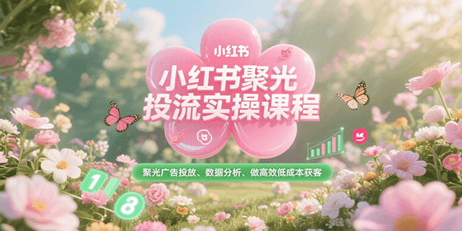 小红书聚光投流实操课程，聚光广告投放、数据分析、做高效低成本获客-资源宝库