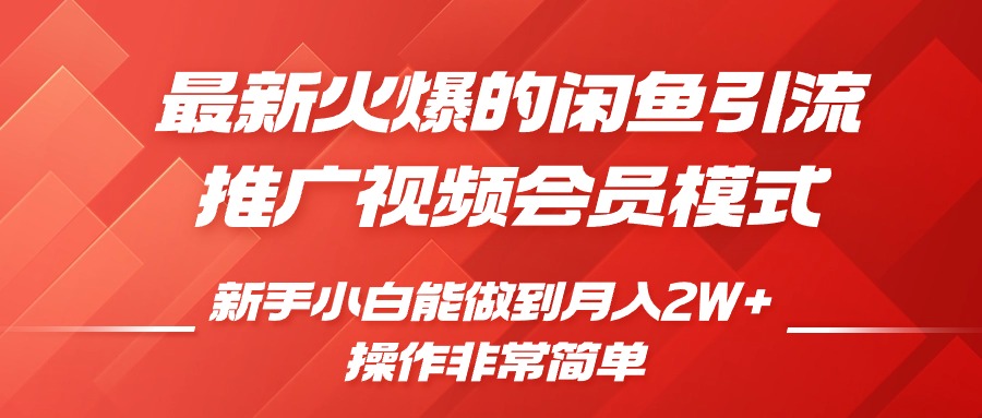 闲鱼引流推广影视会员，0成本就可以操作，新手小白月入过W+【揭秘】-资源宝库