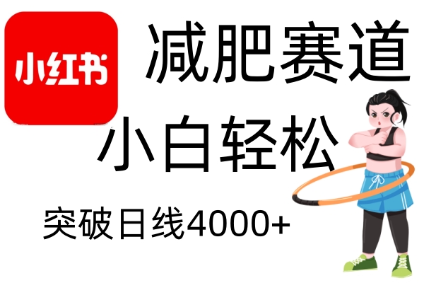 小红书减肥赛道,简单零成本,无需剪辑,不用动脑,小白轻松日利润4000+-资源宝库
