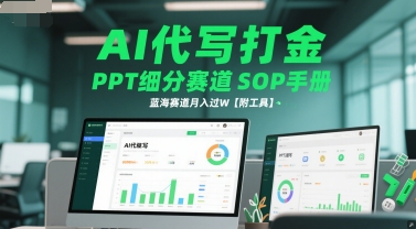 AI代写打金，PPT细分赛道SOP手册，蓝海赛道月入过W【附工具】-资源宝库
