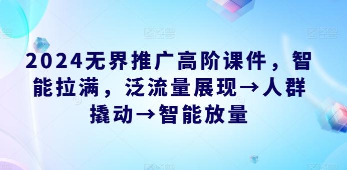 2024无界推广高阶课件，智能拉满，泛流量展现→人群撬动→智能放量-资源宝库