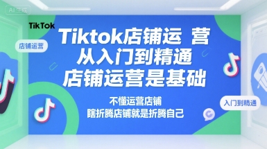 Tiktok店铺运营从入门到精通，店铺运营是基础，不懂运营店铺，瞎折腾店铺就是折腾自己-资源宝库