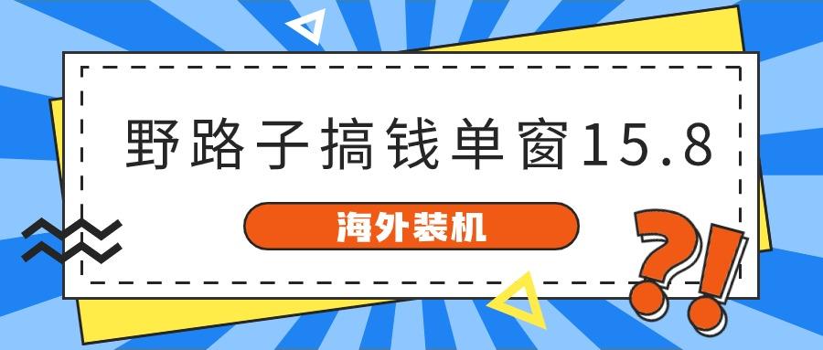 海外装机,野路子搞钱,单窗口15.8,亲测已变现10000+-资源宝库