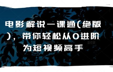 电影解说一课通(绝版)，带你轻松从0进阶为短视频高手-资源宝库