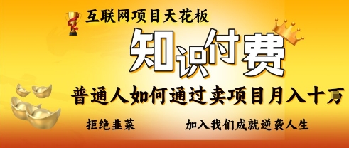 互联网项目天花板，知付付费项目，普通人如何通过卖项目月入十个，拒绝韭菜【揭秘】-资源宝库