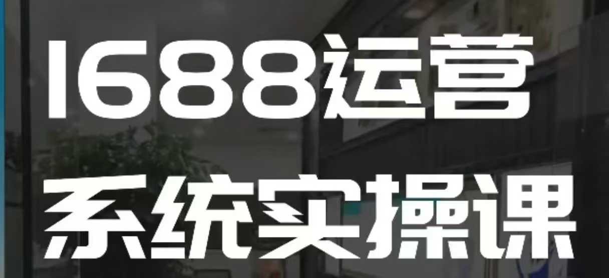 1688高阶运营系统实操课，快速掌握1688店铺运营的核心玩法-资源宝库