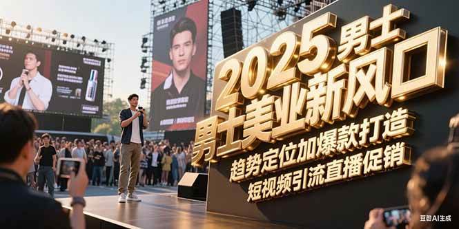 2025男士美业新风口，趋势定位加爆款打造，短视频引流直播促销-资源宝库