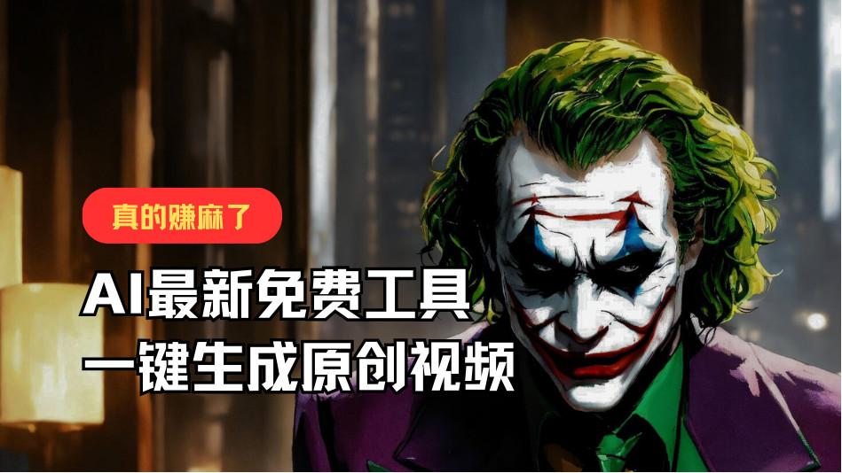最新免费AI工具，一键生成原创视频，佛系搬运，轻松月入10000+！-资源宝库
