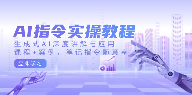 AI指令实操教程，生成式AI深度讲解与应用，课程+案例，笔记指令随意享-资源宝库