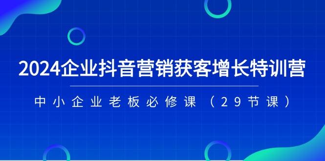 2024企业抖音-营销获客增长特训营，中小企业老板必修课(29节课-资源宝库