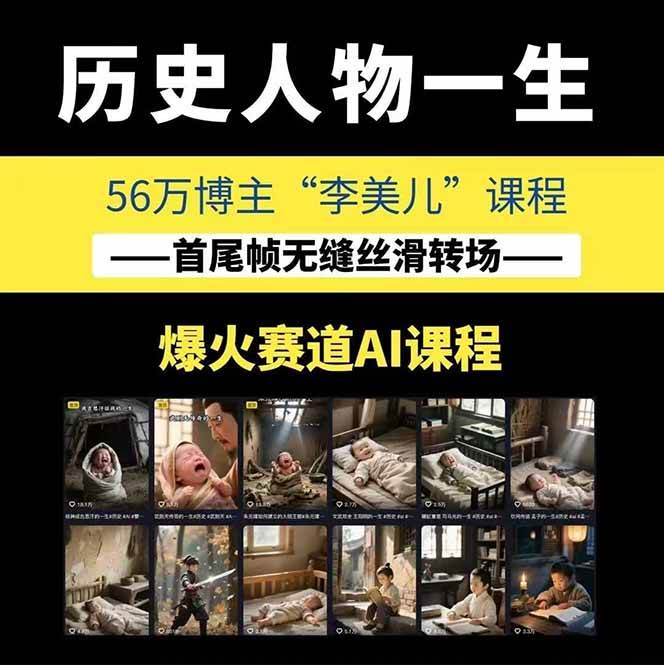图片[1]-AI历史人物短视频创作，含IP打造、首尾帧无缝转场、智能体视频制作等核心教学内容-资源宝库