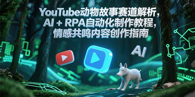 YouTube动物故事赛道解析，AI+RPA自动化制作教程，情感共鸣内容创作指南-资源宝库