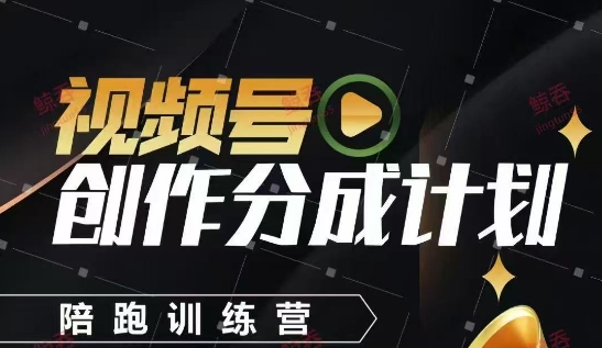 视频号创作分成计划陪跑训练营，手把手教会你如何制作视频，细水长流型项目-资源宝库
