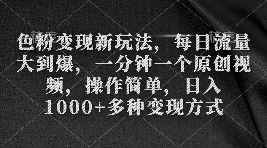 (9282期)色粉变现新玩法，每日流量大到爆，一分钟一个原创视频，操作简单，日入1…-资源宝库